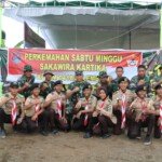 Saka Wirakartika Gelar Persami Dipelaksanaan TMMD