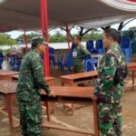 Persiapan Penutupan TMMD, Satgas Susun Kursi Meja