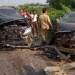 Mobil Kades Lempuing Diduga Adu Kambing Saat Hendak Hadiri HUT Bhayangkara
