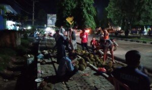 Momen Tahun Baru 2020, Rejeki Para Pedagang Buah Durian di Batanghari