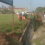Koramil 07/PB dan Pemerintah Kecamatan Pegajahan Gotong Royong, Ini Tujuannya