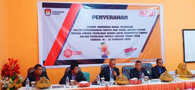 KPU Fakfak Loloskan Tiga Bapaslon Jalur Perseorangan ke Tahap Administrasi
