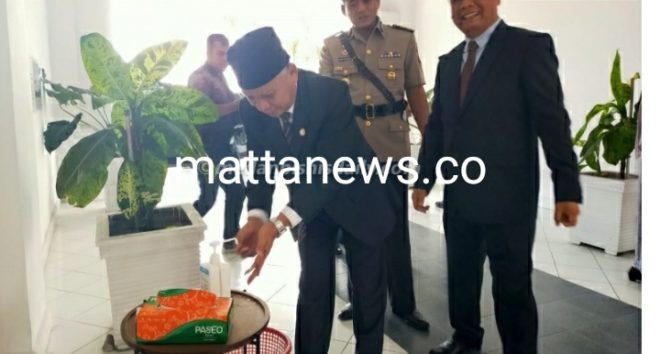 Sidang Paripurna HUT Kabupaten Asahan Disediakan Cuci Tangan Antiseptic