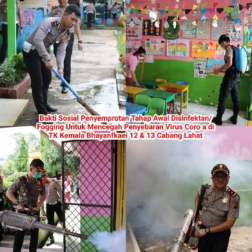 Kapolres Lahat Lakukan Penyemprotan di Aspol dan TK