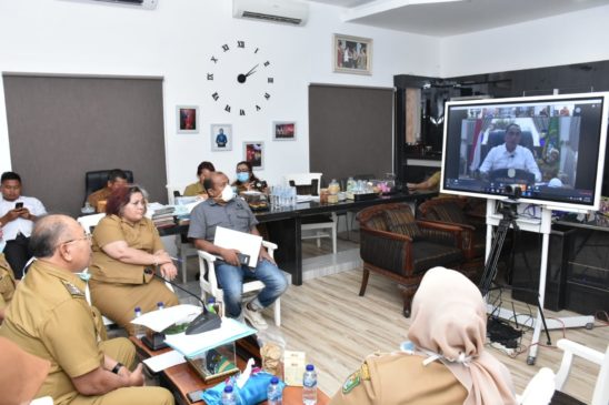 Bahas Corona, Bupati Sergai Video Conference dengan Gubernur Sumut