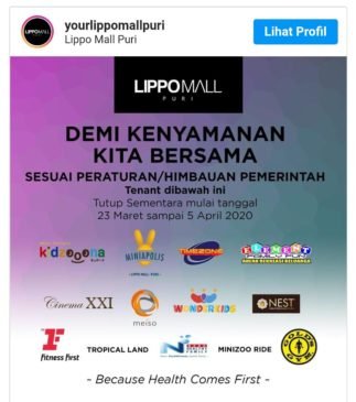 Wabah Virus Corona (Covid-19), Mall di Jakarta Tutup Sementara Waktu