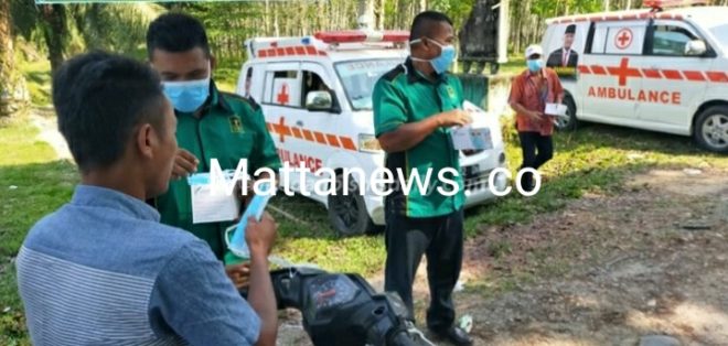 Sukimin Bagi 3 Ribu Masker di 4 Kecamatan