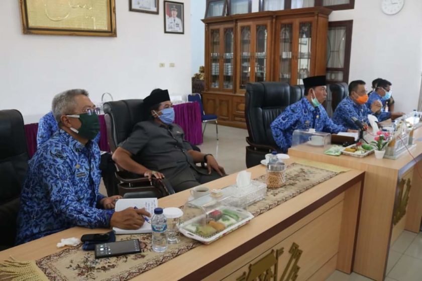 Bupati Lampung Utara Ikuti Video Conference bersama Mendagri dan Menkeu