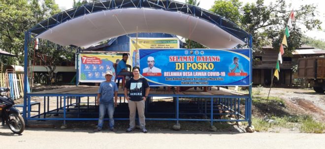 Satgas P3B Rantau Panjang Bersama Warga Dirikan Posko Lawan Covid-19