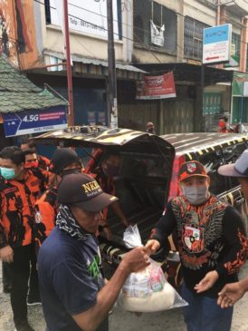 Peduli Covid 19, Ranting III Kota Perbaungan Bagikan 300 Paket Sembako