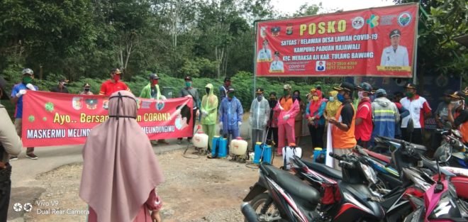 Pemerintah Kampung Paduan Rajawali Dirikan Posko Pintu Masuk