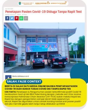 Jubir Kabupaten OKI Luruskan Informasi Cara Deteksi Pasien Positif Covid-19
