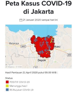 Update Corona 21 April 2020 DKI Jakarta, 3.279 Kasus, 286 Sembuh, 305 Meninggal