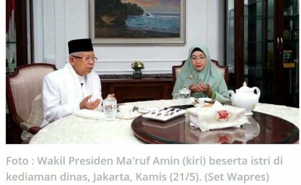 Wapres Ma’aruf Amin : Manfaatkan Teknologi untuk Silaturahmi