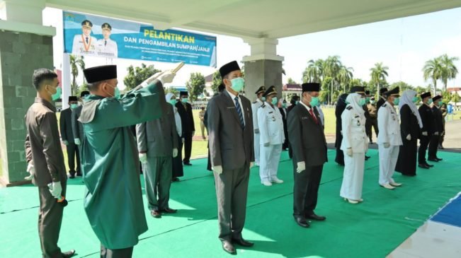 Bupati OKI Lantik 30 Pejabat Tinggi di Tengah Pandemi Covid-19