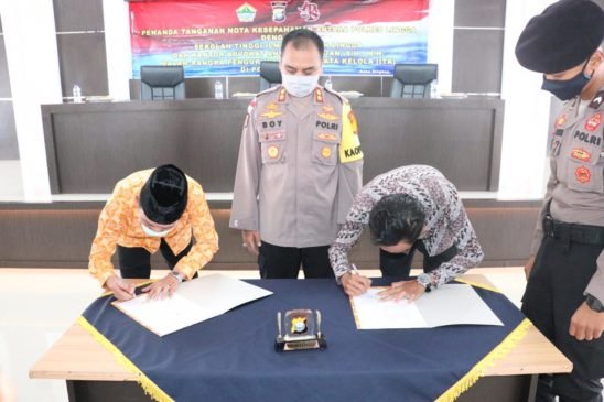 Kapolres Lingga Tandatangani Nota Kesepahaman Pengukuran ITK 