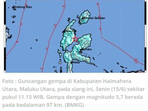 Warga Halmahera Utara Rasakan Guncangan Sedang Gempa M5,7