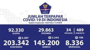 Per Hari Ini, Total Kesembuhan Secara Nasional dari Covid-19 Berjumlah 145.200