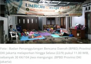 Banjir DKI Jakarta Mulai Surut, 30 KK Masih Mengungsi