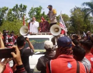 Kapolres Banyuasin Pimpin Pangamanan Tolak UU Omnibus Law