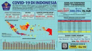 Update 14 November 2020 Korban Covid-19 di Indonesia: 463.007 Positif, 388.094 Sembuh, 15.148 Meninggal