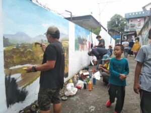 2 Provinsi Ikut Lomba Mural yang Digelar di Tanah Datar