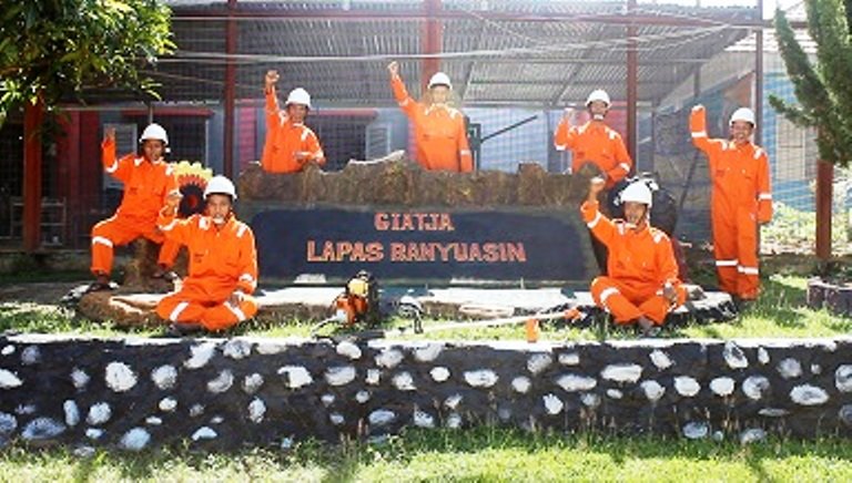 Sahabat Kebersihan dibentuk di Lapas Banyuasin Sumsel yang terdiri dari para narapidana (Nasir / Mattanews.co)