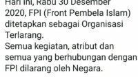 Dibubarkan, Tagar #FPI_PejuangIslam Menggema di Twitter