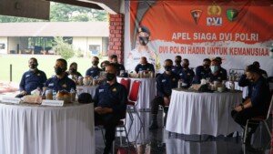 Dansat Brimob Polda Jabar Ikuti Apel Virtual Siaga DVI Polri