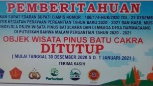 Obyek Wisata Pinus Batu Cakra Darmacaang Ciamis Tutup Saat Tahun Baru