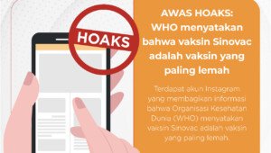 Hoaks: WHO menyatakan bahwa vaksin Sinovac adalah vaksin yang paling lemah
