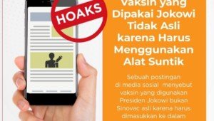 Hoax !! Vaksin yang Dipakai Jokowi Tidak Asli karena Harus Menggunakan Alat Suntik