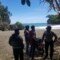 Pengamanan di kawasan objek wisata Pantai Madasari, Kecamatan Cimerak, Kabupaten Pangandaran, Jawa Barat, pada Rabu (30/12/2020).