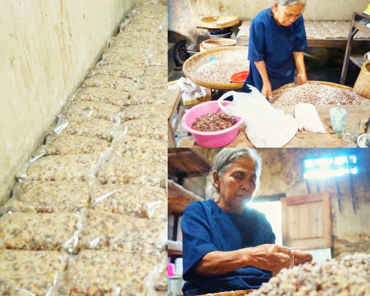 Nur Liya, warga Kabupaten Blitar Jawa Timur (Jatim) memproduksi tempe petai cina yang akhirnya laris manis di pasaran di tengah pandemi Covid-19 (Robby / Mattanews.co)