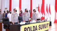 Melalui Vicon, Polda Sumut Dukung 100 Hari Kinerja Kapolri