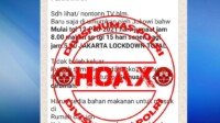 Hoax !! Informasi Lockdown Jakarta 12-15 Februari 2021 via Whatsapp Messenger