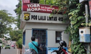 Pos Polantas Dekat Rumdin Kapolda Sumsel Diduga Dilempar Molotov