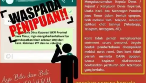 Hoax !! Pemberian Dana Hibah Rp 100 Juta oleh Dinas Koperasi dan UKM Jawa Timur