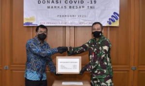 Puskes TNI Terima Donasi Material Kesehatan Covid-19