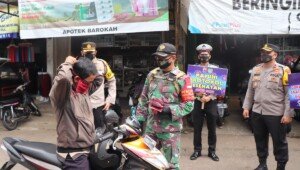 Kapolres Ciamis Cek Penerapan Protokol Kesehatan ke Pasar Sindangkasih