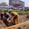 Peletakan pertama pembangunan ruang media center di Polres OKI Sumsel (Rachmat Sutjipto / Mattanews.co)