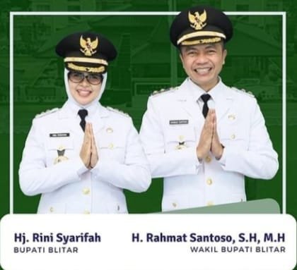 Bupati-Wabup Blitar Rini Syarifah - Rahmat Santoso (Dok. Humas Pemkab Blitar / Mattanews.co)
