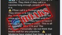 Hoax !! Pfizer dan Moderna Bukan Vaksin Melainkan Sistem Operasi Dirancang untuk Manusia dan Agen Biologis