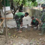 Satgas TMMD Kodim Palembang, Laksanakan Pemasangan Kaping Blok Masjid