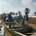 Pembangunan Jembatan Masuk Tahap Pengecoran Kedua