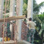 Saat Ini Satgas TMMD Kerjakan Menara Masjid Tingkat Dua dan Tiga