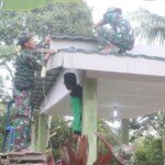 Dua Poskamling yang Dibangun Satgas Hampir Rampung