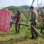 Tim gabungan melakukan pembongkaran bangunan liar di atas lahan aset Pemprov Sumsel di Jakabaring Palembang Sumsel (Reza Fajri / Mattanews.co)