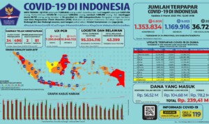 Update 3 Maret 2021 Korban Covid-19 di Indonesia: 1.353.834 Positif, 1.169.916 Sembuh, 36.721 Meninggal