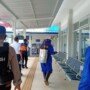 Team Peyemprotan Kompi 4 Batalyon A Pelopor Satbrimob Polda Jabar dipimpin Bripka Iwan melaksanakan kegiatan penyemproran disinfektan di Terminal Tipe A Guntur Kabupaten Garut